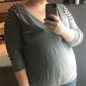 Torrid Sweater with Spike Shoulder Details